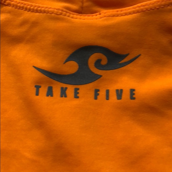Men’s Orange Athletic Shirt Take Five Size Large - Picture 2 of 3